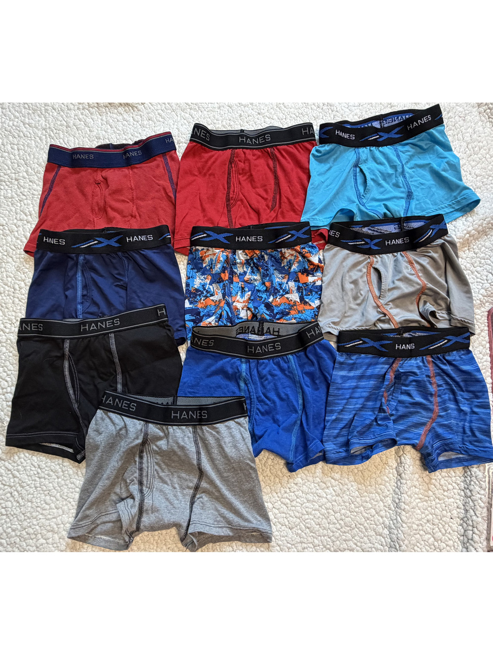 10 Pairs Of Boy's Hanes Boxers
